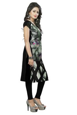 white printed crepe stitched kurti 2