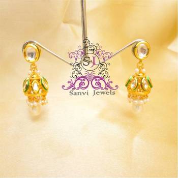 Kundan Meenakari Pearl Jhumki 1