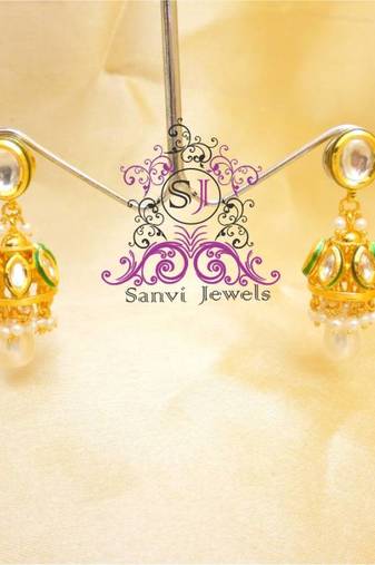 Kundan Meenakari Pearl Jhumki