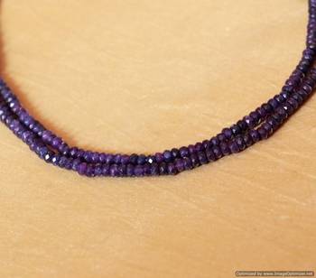 Semi Precious Amethyst Colour Two Line Necklace Set 3