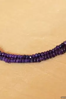 Semi Precious Amethyst Colour Two Line Necklace Set