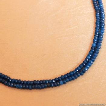 Blue Sapphire Two Line Necklace Set 2