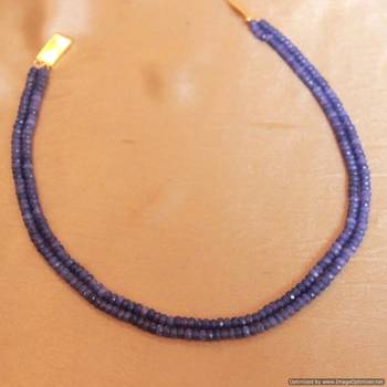 Purple Colour Semi Precious Two Line Necklace Set 1