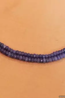 Purple Colour Semi Precious Two Line Necklace Set