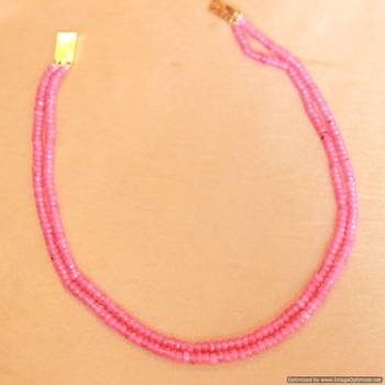 Pink Onyx Two Line Necklace Set 2