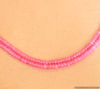 Pink Onyx Two Line Necklace Set 3