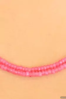 Pink Onyx Two Line Necklace Set