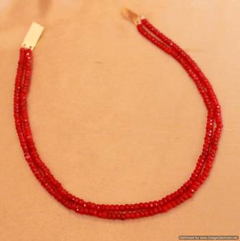Semi Precious Ruby Colour Necklace Set 1