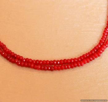 Semi Precious Ruby Colour Necklace Set 2