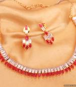 Ruby Diamond Look Elegant Necklace Set