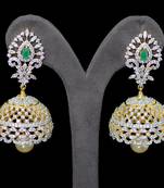 White studded_jewellery jhumkas