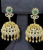 White studded_jewellery jhumkas