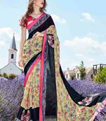 multicolor embroidered georgette saree with blouse