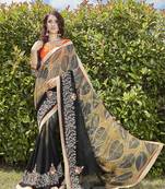 multicolor embroidered georgette saree with blouse