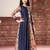 Multicolor SIlk Fabric Chinese Lace work Designer Gown For Girls