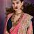 Pink embroidered art silk saree with blouse