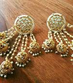 Big Kundan Gold Plated Danglers