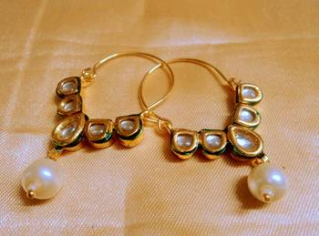 Gold Plated Kundan Bali 1