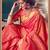 Rani pink woven kanchipuram silk saree with blouse