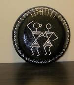 Black - Warli Art Plate