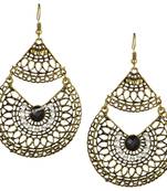 Copper onyx earrings