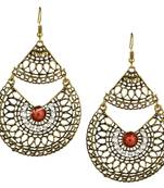 Copper onyx earrings