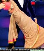 Anushka Sharma Golden Sequence Saree