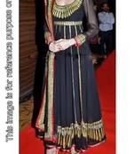 Anushka sharma black golden anarkali suit