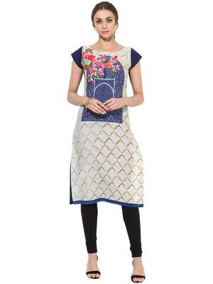 Multicolor printed Cotton stitched kurti 1