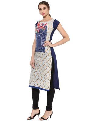 Multicolor printed Cotton stitched kurti 4