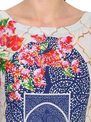 Multicolor printed Cotton stitched kurti 6