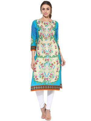 Multicolor printed Cotton stitched kurti 1