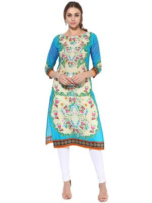 Multicolor printed Cotton stitched kurti 2
