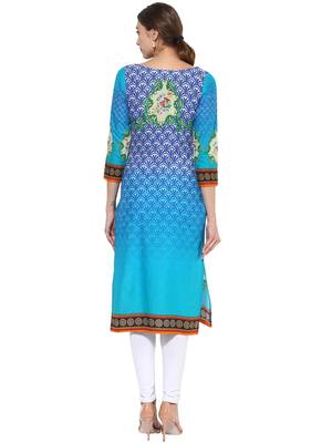 Multicolor printed Cotton stitched kurti 3