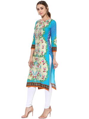 Multicolor printed Cotton stitched kurti 4