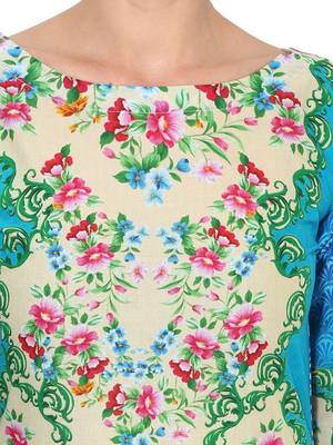 Multicolor printed Cotton stitched kurti 6