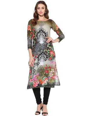 Multicolor printed Cotton stitched kurti 1