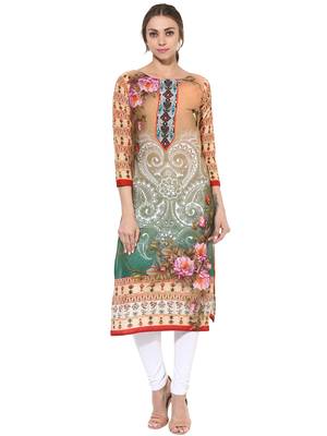Multicolor printed Cotton stitched kurti 1