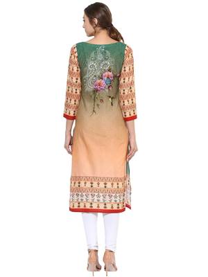 Multicolor printed Cotton stitched kurti 3