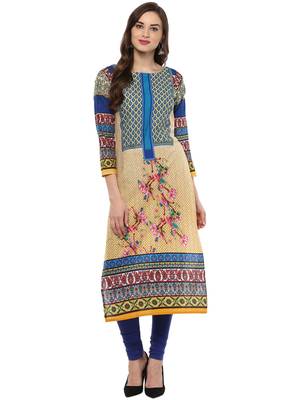 Multicolor printed Cotton stitched kurti 1