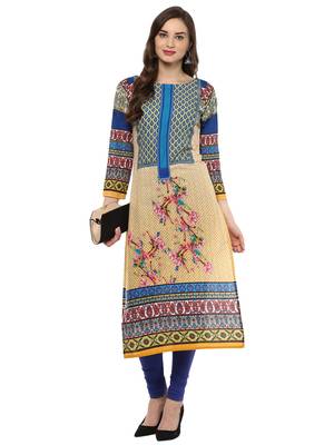 Multicolor printed Cotton stitched kurti 2