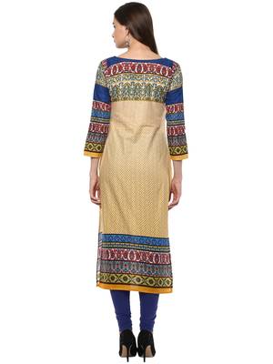 Multicolor printed Cotton stitched kurti 3