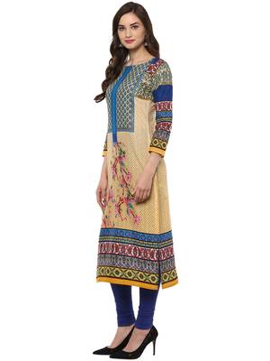 Multicolor printed Cotton stitched kurti 4