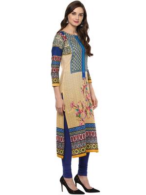 Multicolor printed Cotton stitched kurti 5