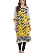 Black,White printed Cotton stitched kurti