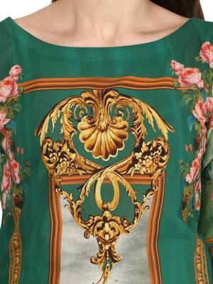 Green printed Cotton stitched kurti 6