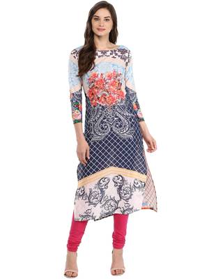 Multicolor printed Cotton stitched kurti 1