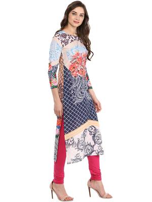 Multicolor printed Cotton stitched kurti 5