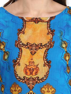 Blue printed Cotton stitched kurti 6