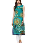 Blue printed Cotton stitched kurti